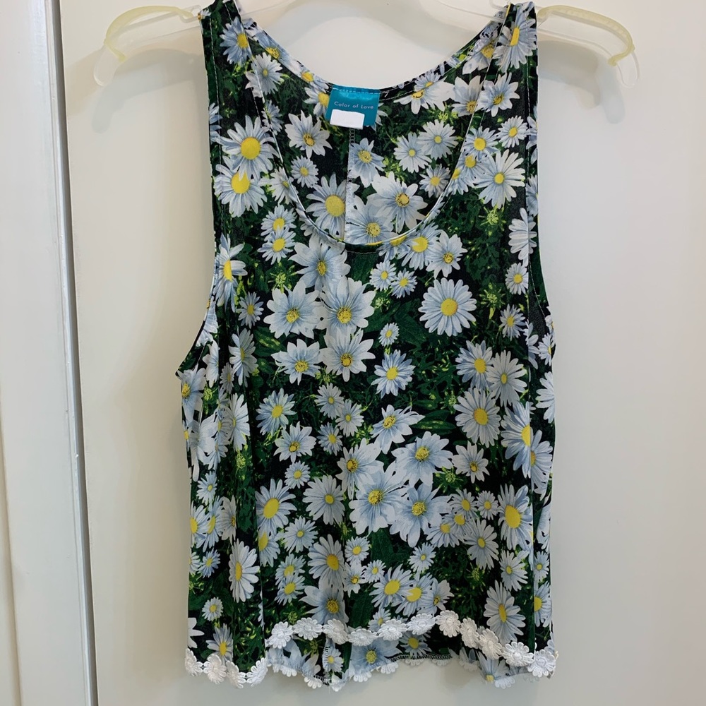 Daisy floral crop top